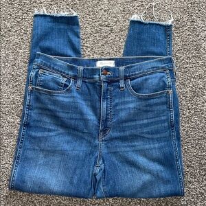 Madewell 10” Roadtripper Denim Skinny Jeans Cropped High Rise Size 30